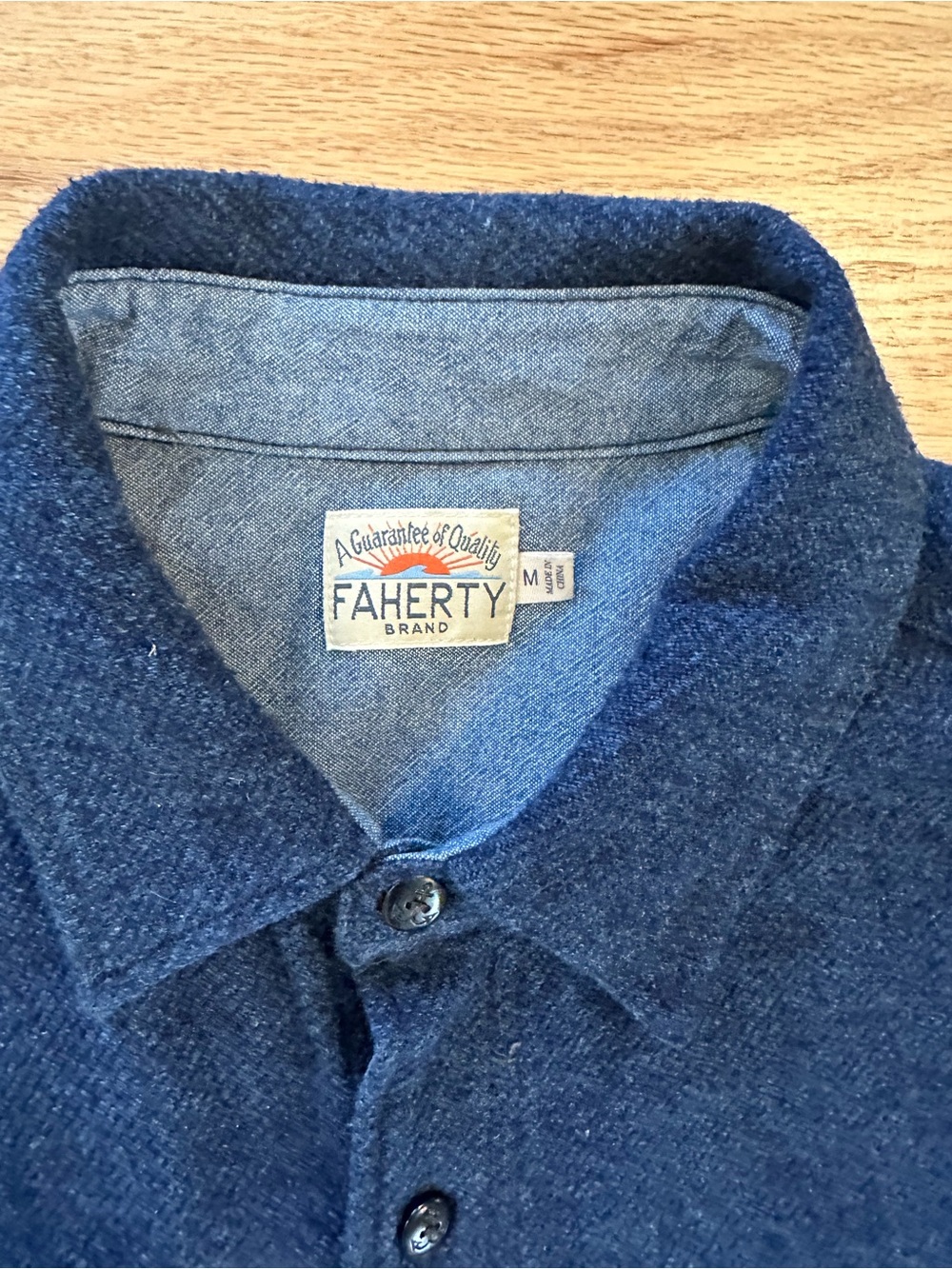 Faherty blue twill cotton Casual Button-Down Shirt - Picture 4 of 10